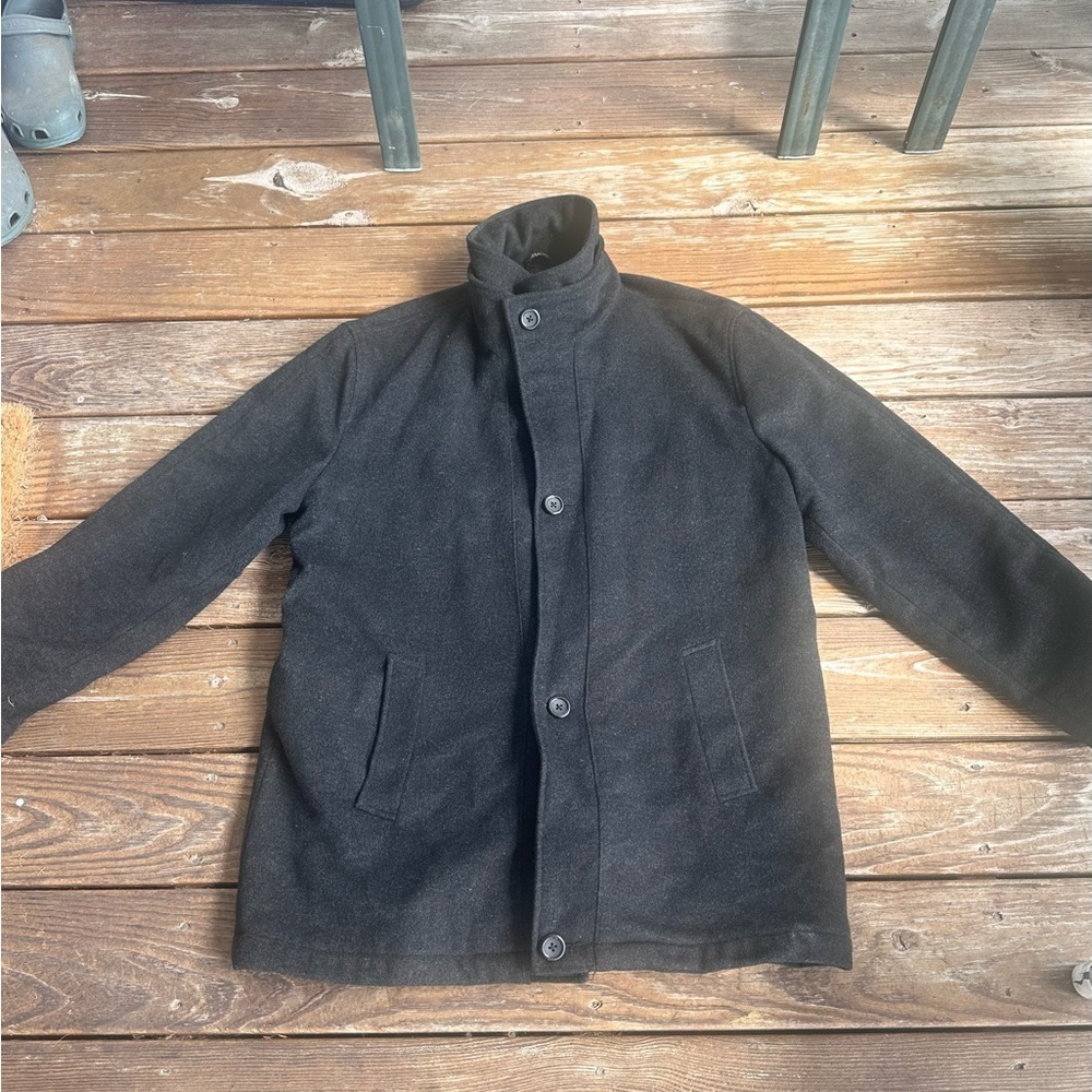 Afazzy New York men's gray/black wool coat size L - Picture 1 of 14